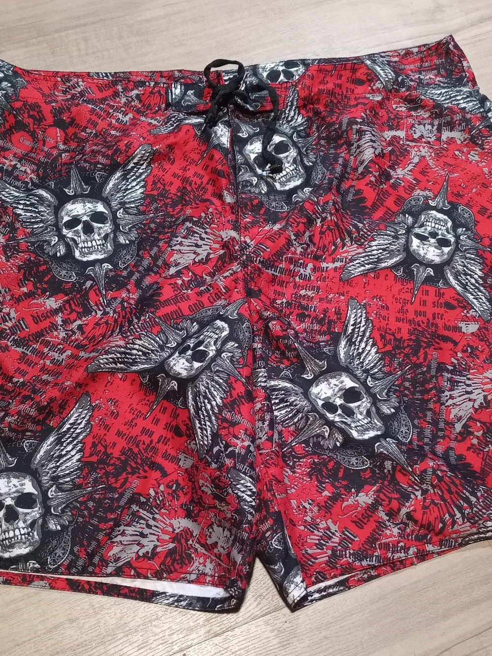 Joe Boxer Red and Black Graphic Swim Shorts